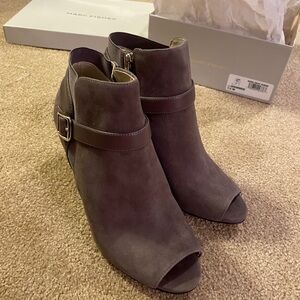 Marc Fisher Women's Peep-Toe Ankle Boots - Grey